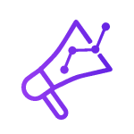 Icon image of a megaphone to depict brand awareness, a benefit of working with our Maldon PR agency.